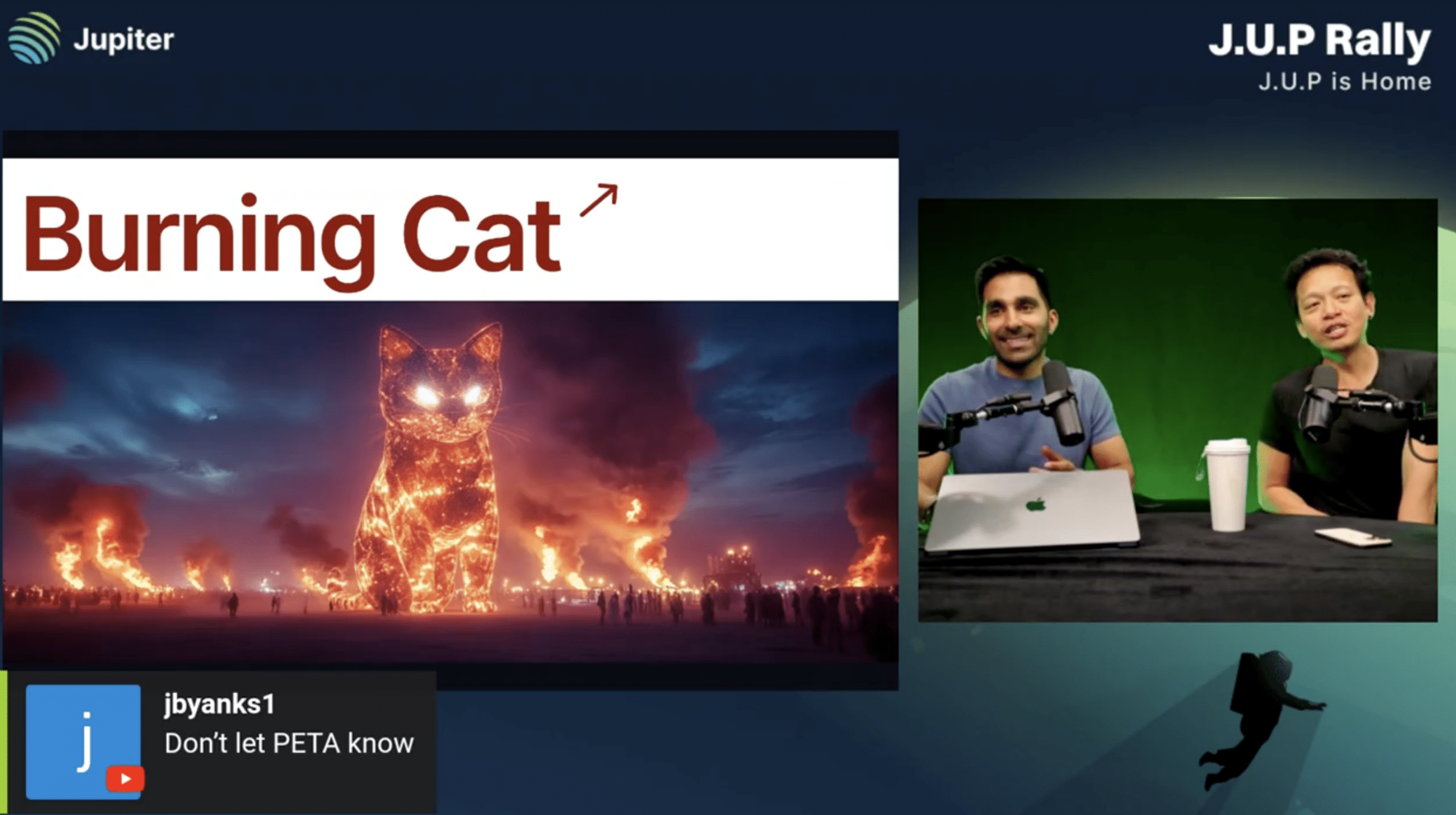 An AI-generated image of the burning cat, even though the precise ceremony is no longer going to utilize a cat figure as huge as that featured within the AI photo. (J.U.P. Rally/X)